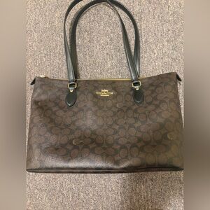 Coach Dark Brown Signature Tote
